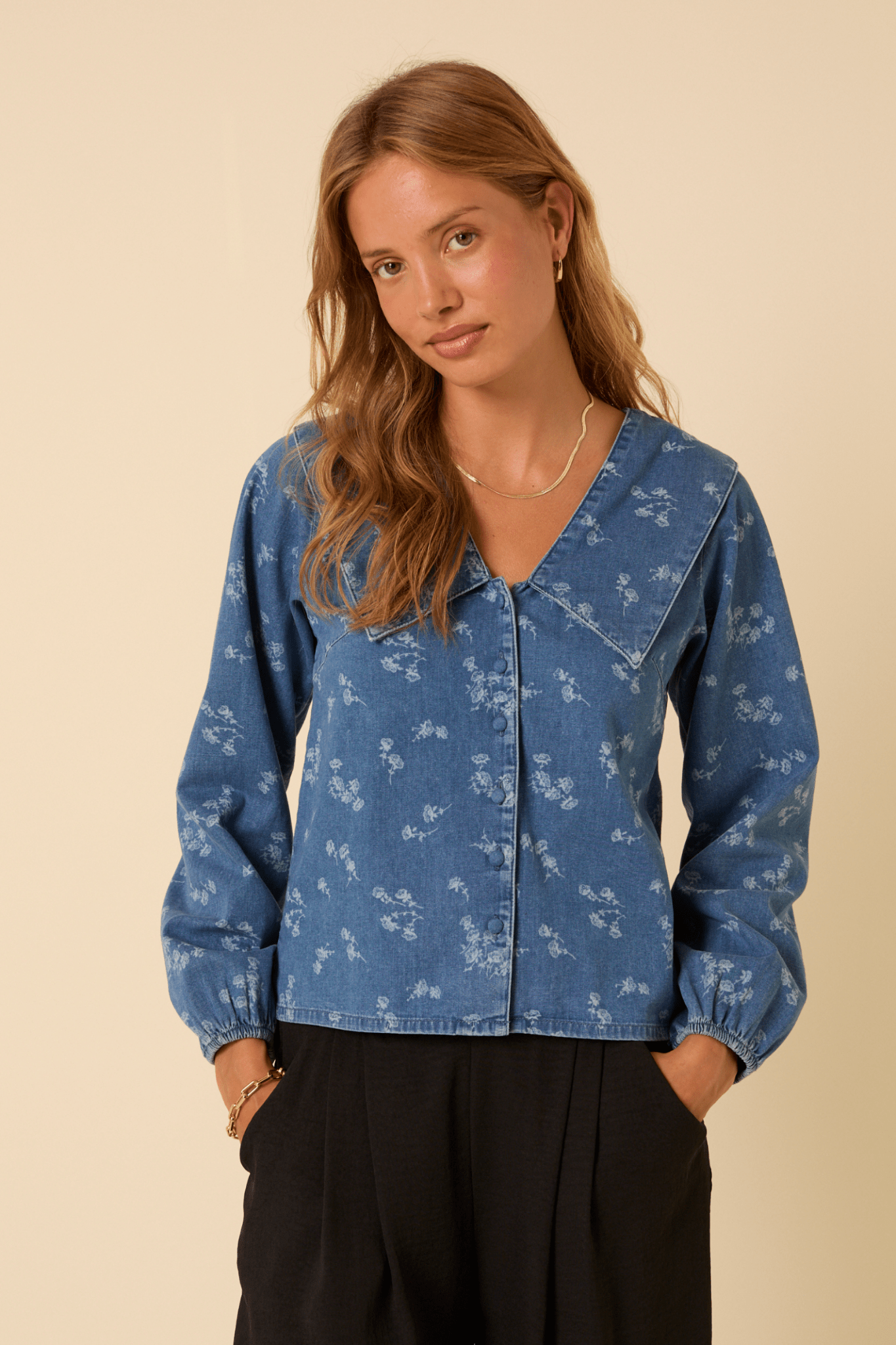 Nobody’s Child T254262 Blue Towan Sailor Blouse - Dotique - Nobody’s Child