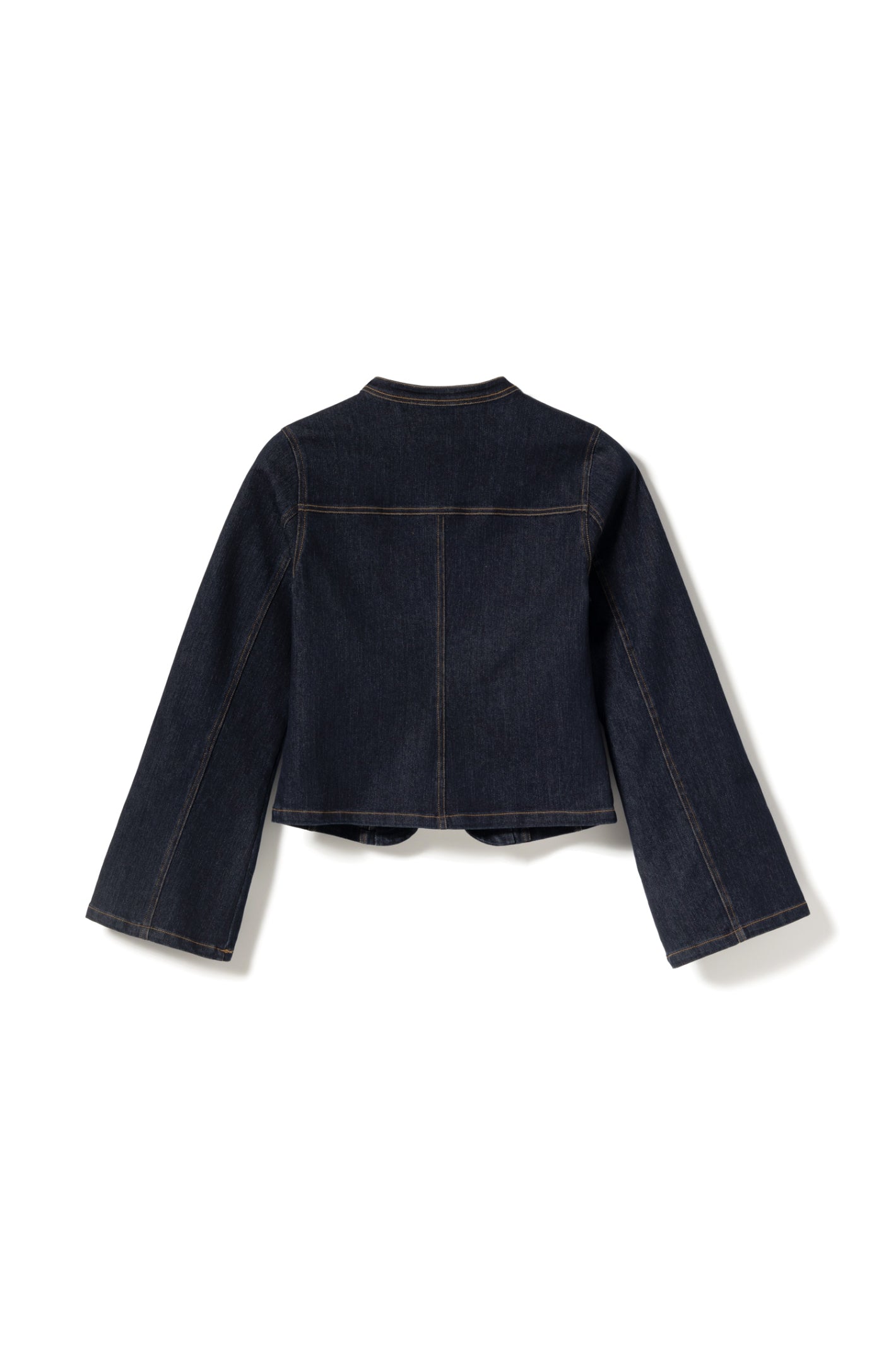 Back view of Noella  15080001 N-Mazie Jacket Blue Unwashed by noella available to shop at Dotique