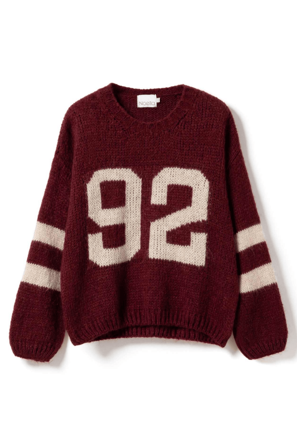 Noella 13990001 Ninety - Two Knit Jumper Bordeaux Ivory - Dotique - Noella
