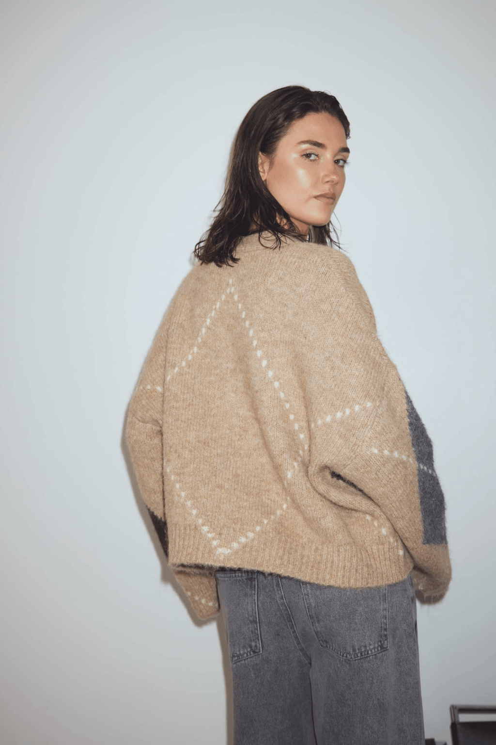 Noella 14670002 N - Laiana Knit Cardigan Sand Melange - Dotique - Noella