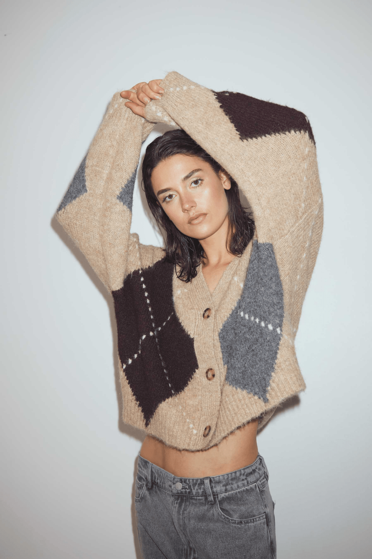 Noella 14670002 N - Laiana Knit Cardigan Sand Melange - Dotique - Noella