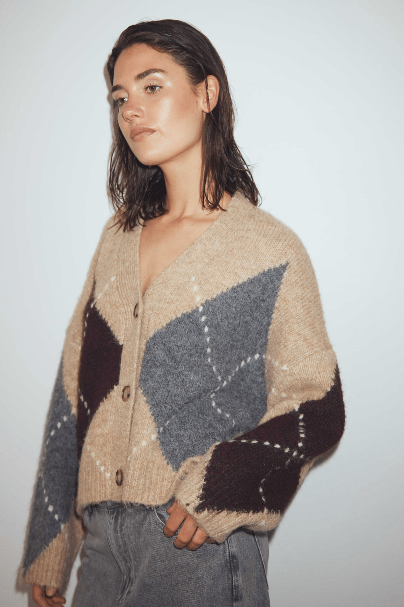 Noella 14670002 N - Laiana Knit Cardigan Sand Melange - Dotique - Noella