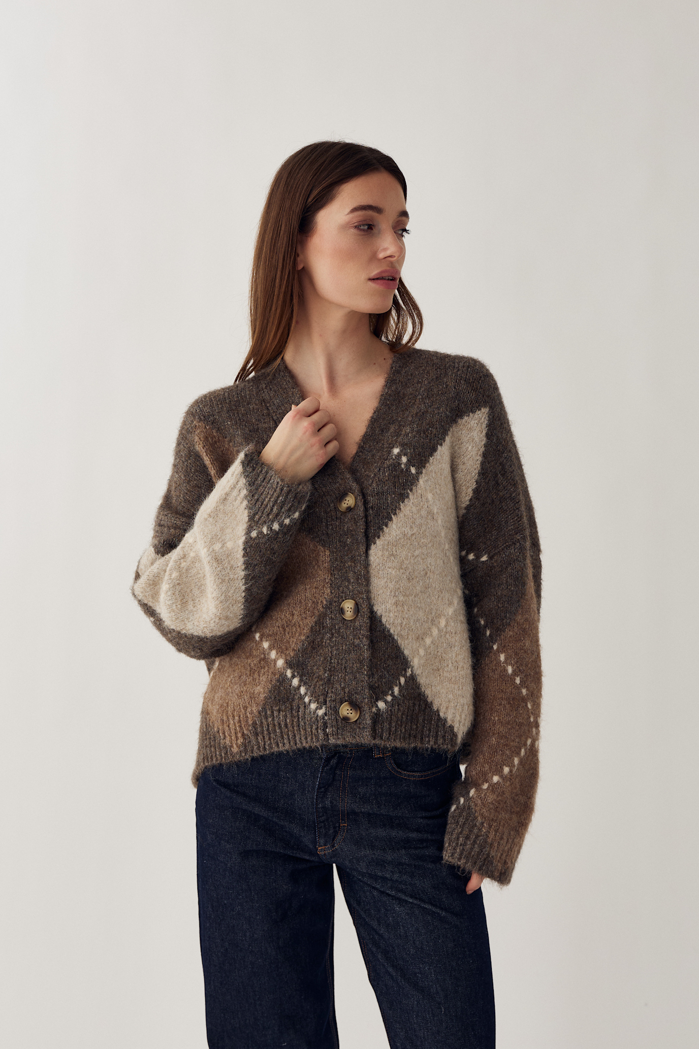 The Noella N-Laiana Knit Cardigan in Ash Brown Mix is the definition of cosy autumn dressing. Shop Noella at Dotique.