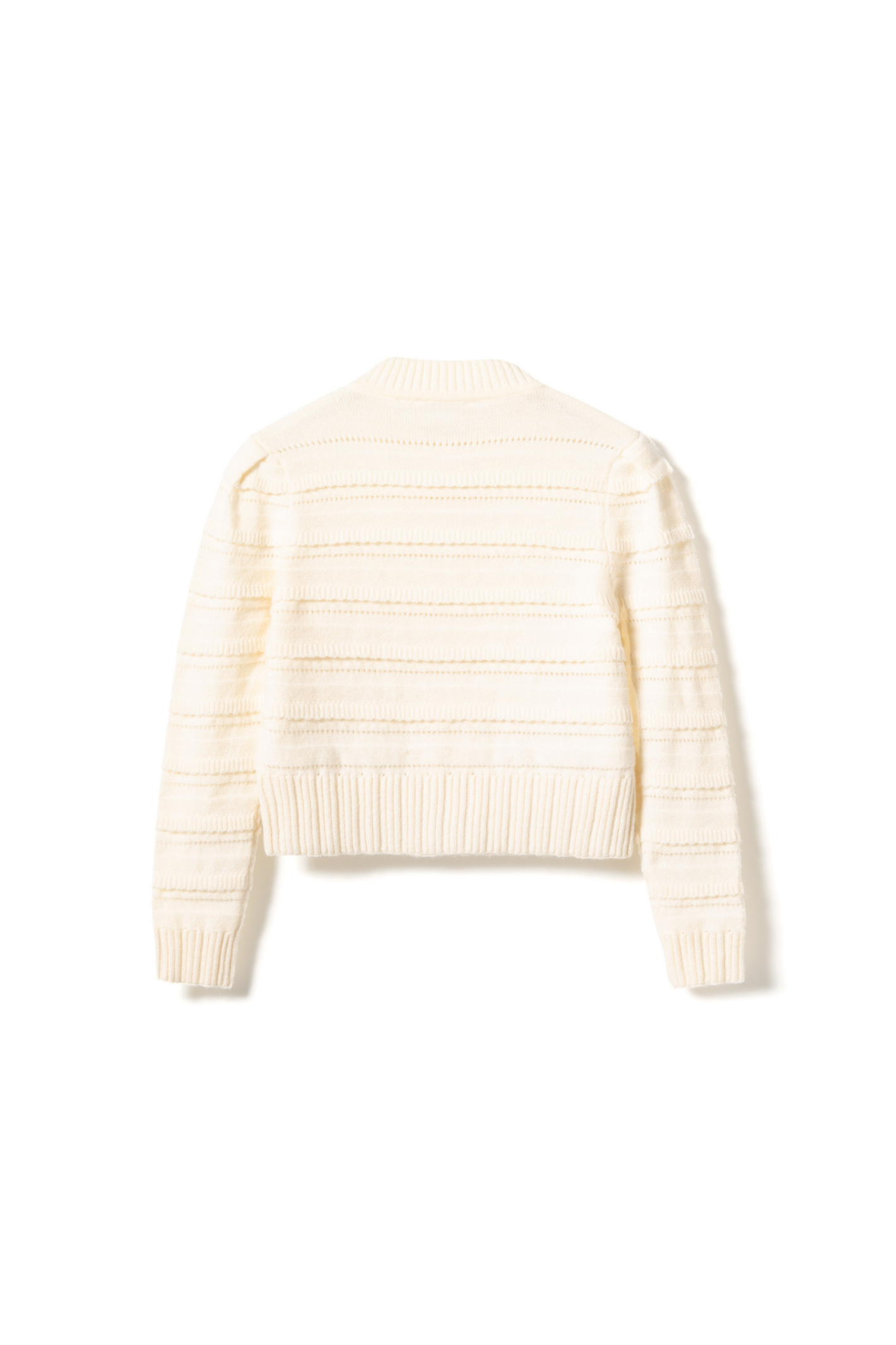 Dotique Noella 15040001 N-Maddison Knit Cardigan in ivory with textured knit and silver buttons