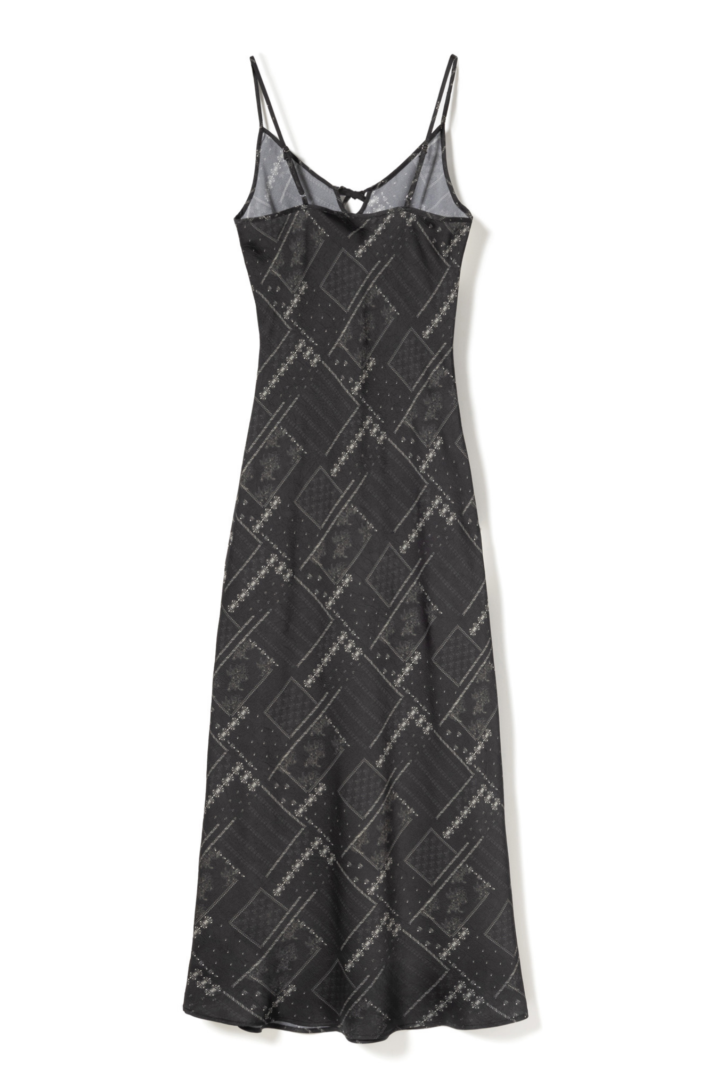 Noella black printed strappy dress with tie front detail and defined waist. Shop Noella at Dotique.