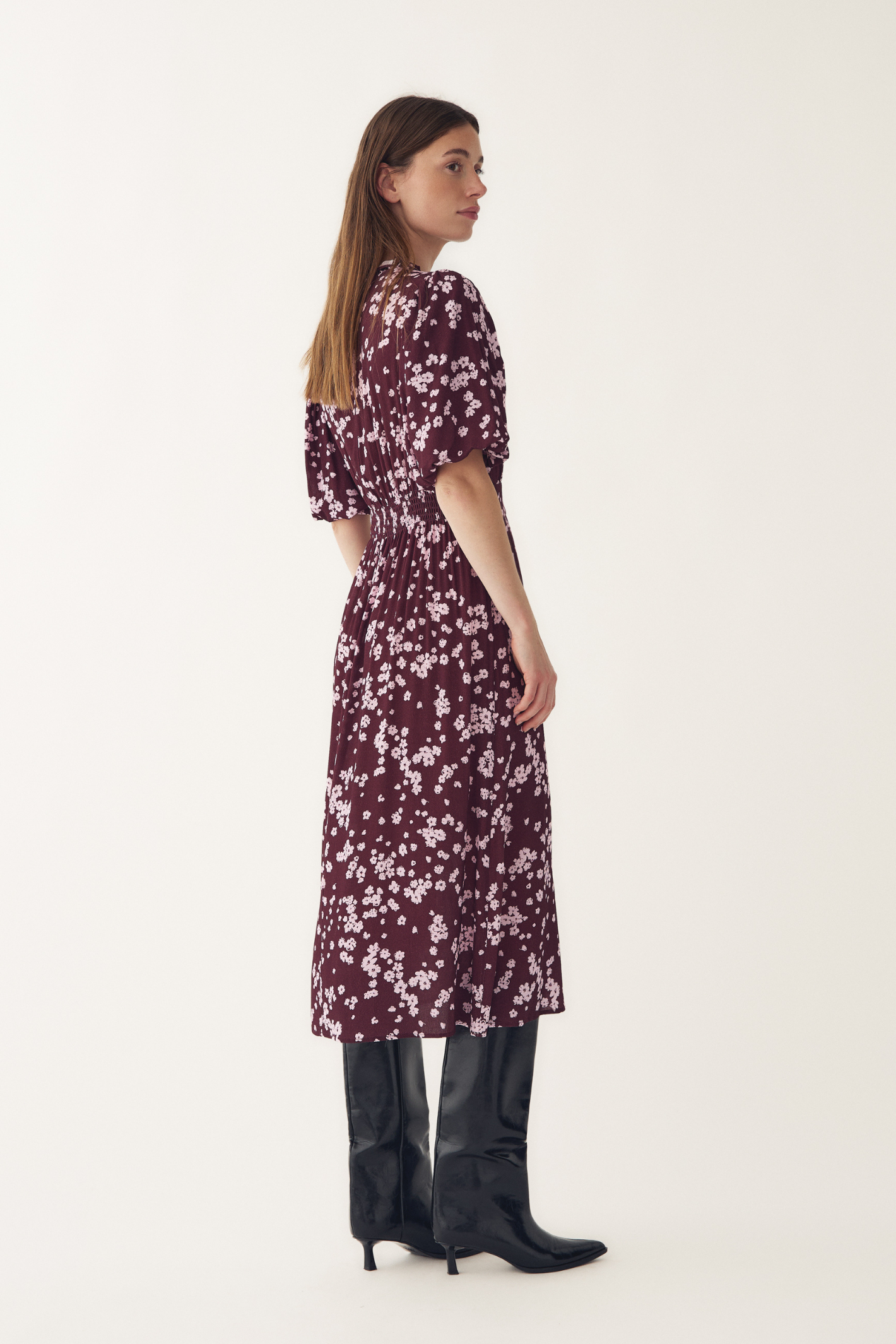 Noella N-Ruth Dress 15130002 in Deja Burgundy floral print – Dotique
