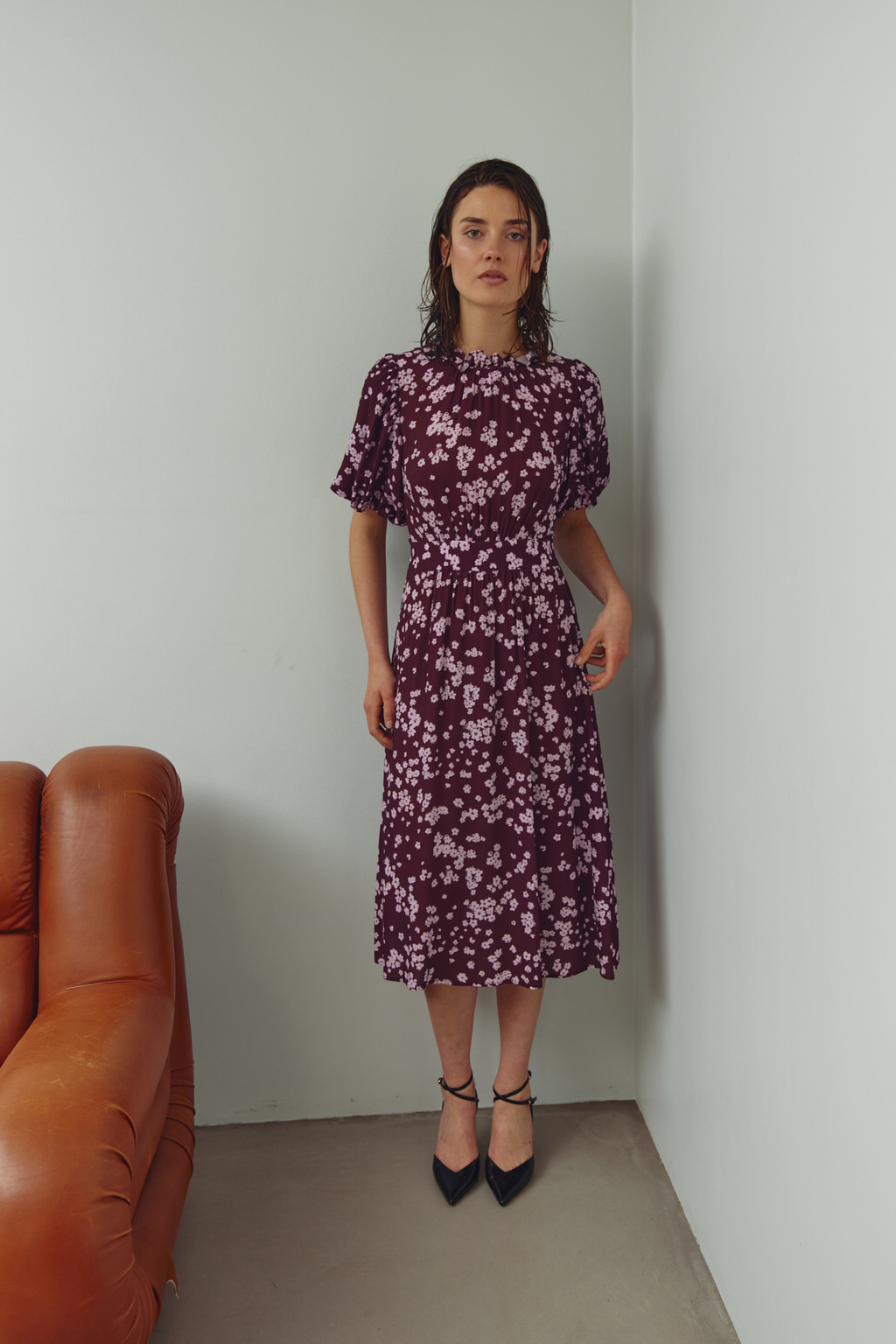 Noella N-Ruth Dress 15130002 in Deja Burgundy floral print – Dotique