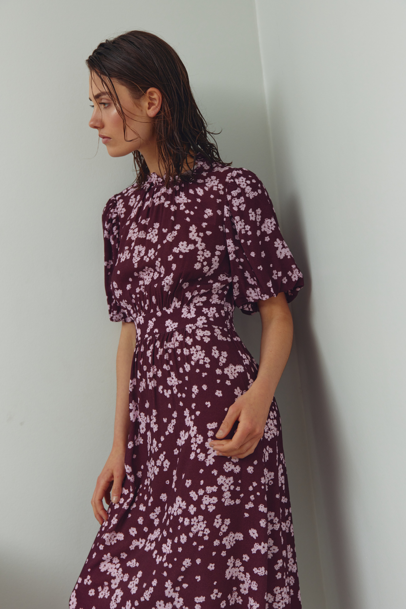 Noella N-Ruth Dress 15130002 in Deja Burgundy floral print – Dotique