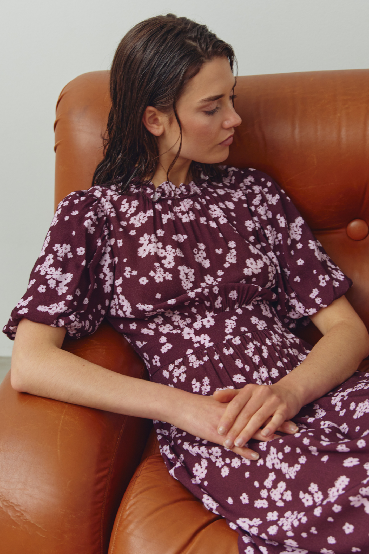 Noella N-Ruth Dress 15130002 in Deja Burgundy floral print – Dotique