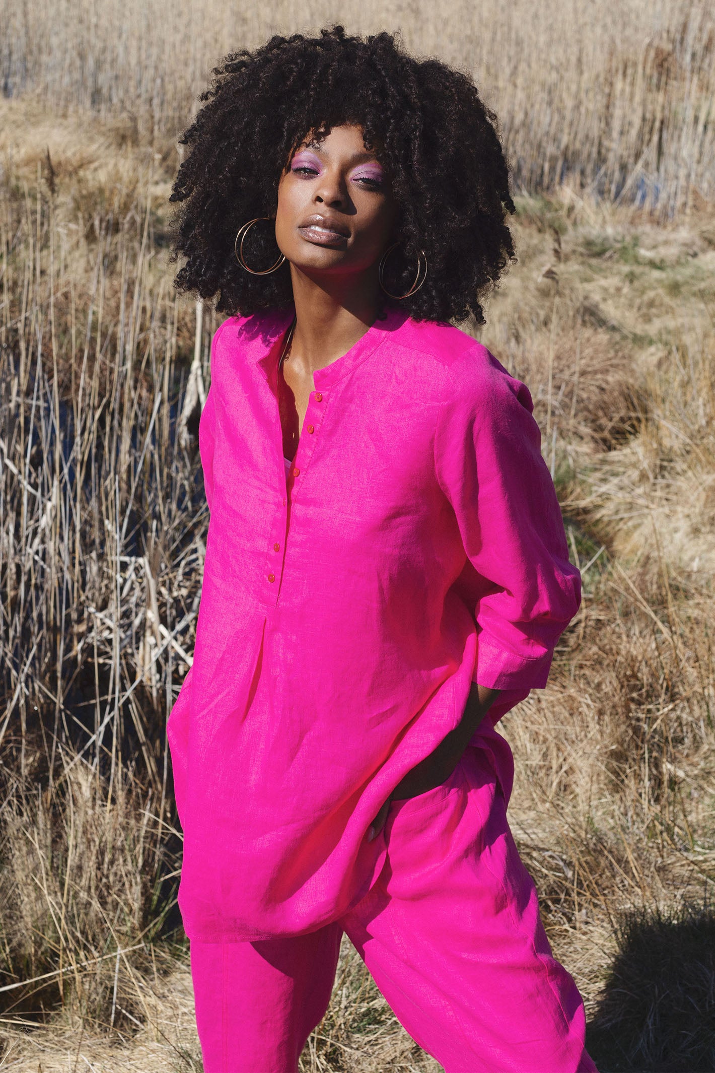 raspberry coloured top
