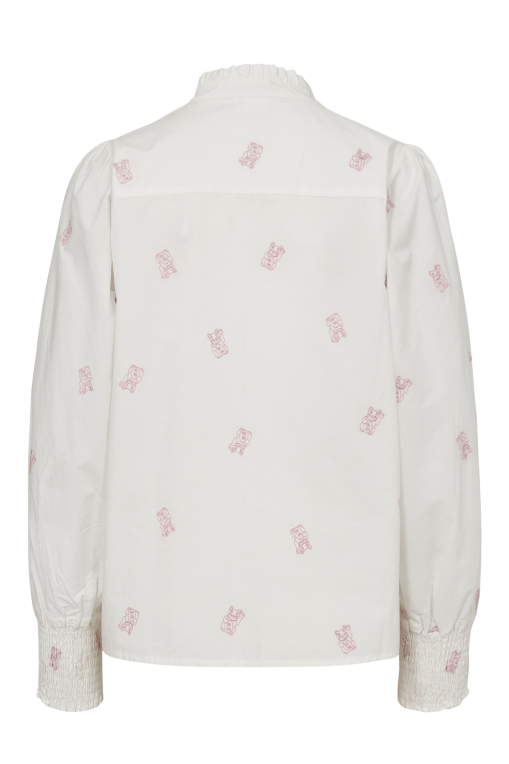 Nümph Nuyuki Shirt Cloud Dancer white shirt with pink embroidery – Dotique

