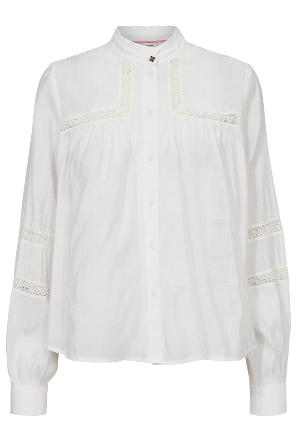 Nümph Nurika Shirt Bright White lace trim white blouse – Dotique

