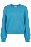 Nümph Nubir Solid Pullover Aquarius bright blue shimmer jumper – Dotique

