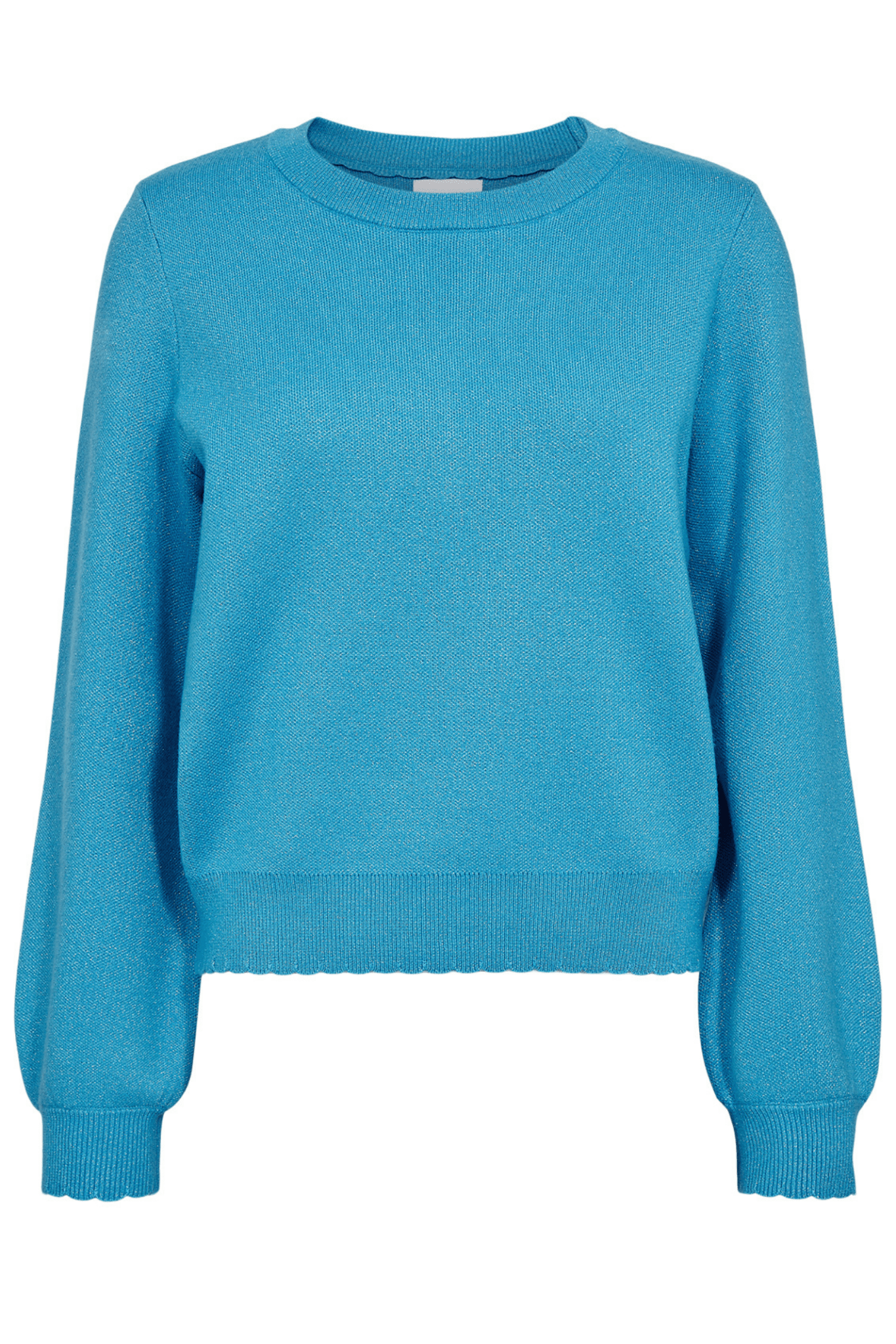 Nümph Nubir Solid Pullover Aquarius bright blue shimmer jumper – Dotique

