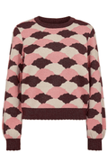 Nümph Nulila Pullover Pink Lemonade geometric pink knit jumper – Dotique

