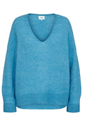 Nümph Nuriette V-Neck Pullover Aquarius blue alpaca wool jumper – Dotique

