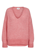Nümph Nuriette V-Neck Pullover Pink Lemonade soft pink alpaca wool jumper – Dotique

