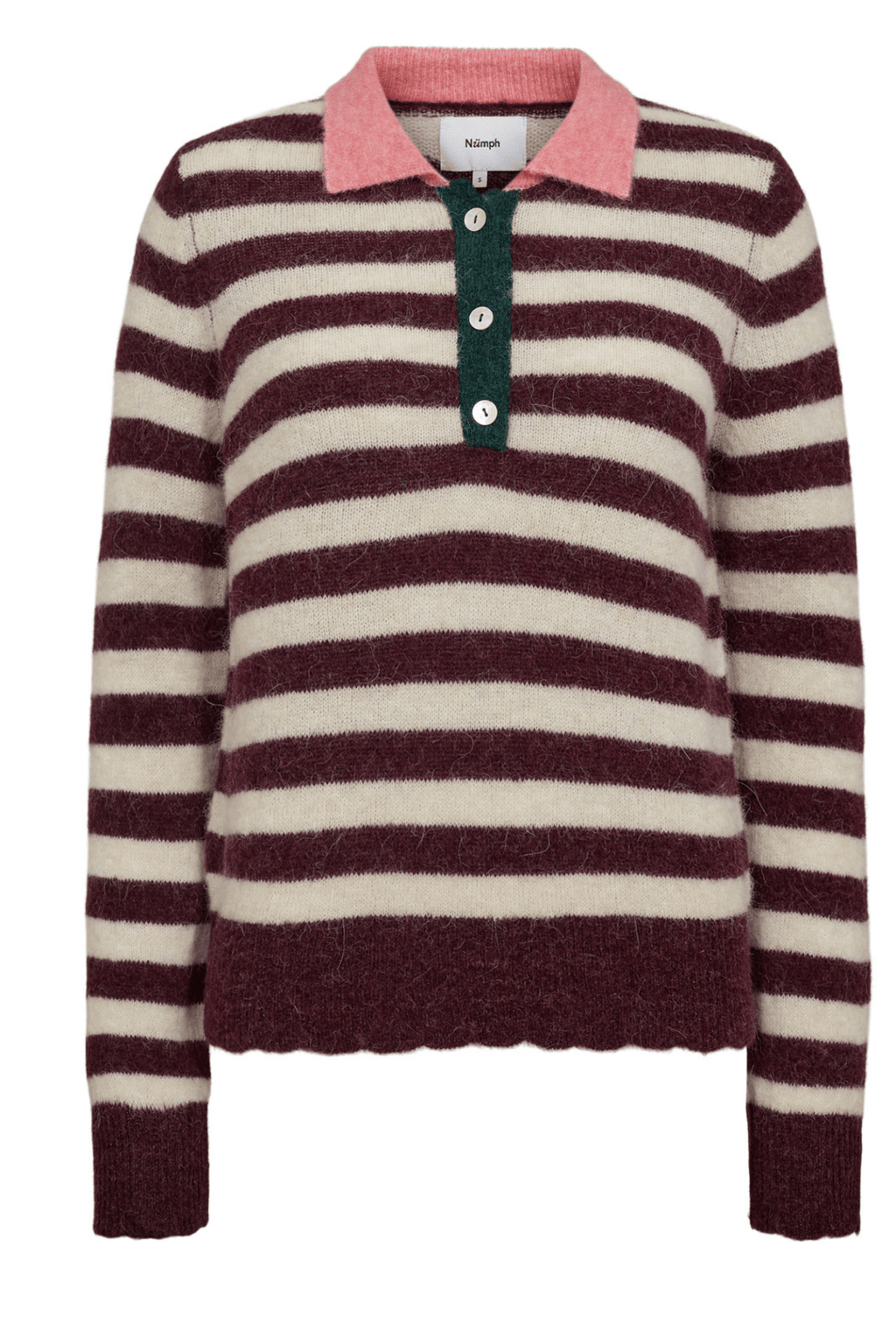 Nümph Nuciara Riette Stripe Pullover Winetasting striped alpaca wool jumper – Dotique