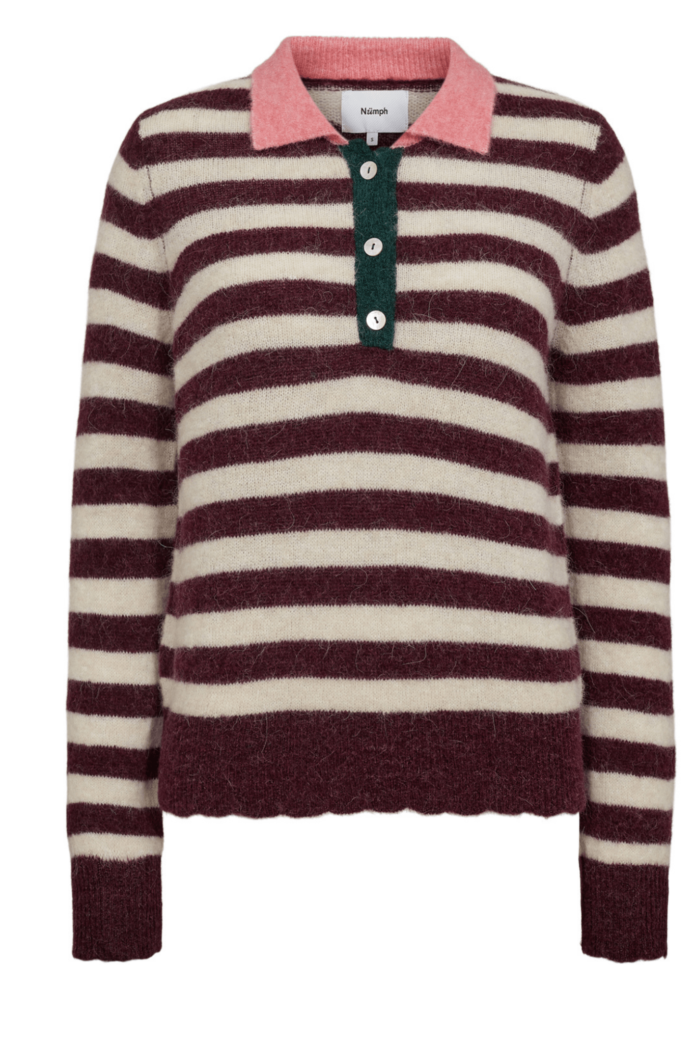Nümph Nuciara Riette Stripe Pullover Winetasting striped alpaca wool jumper – Dotique