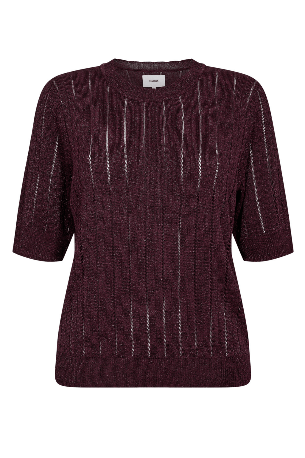 Nümph Numisja SS Pullover Winetasting shimmer knit top – Dotique

