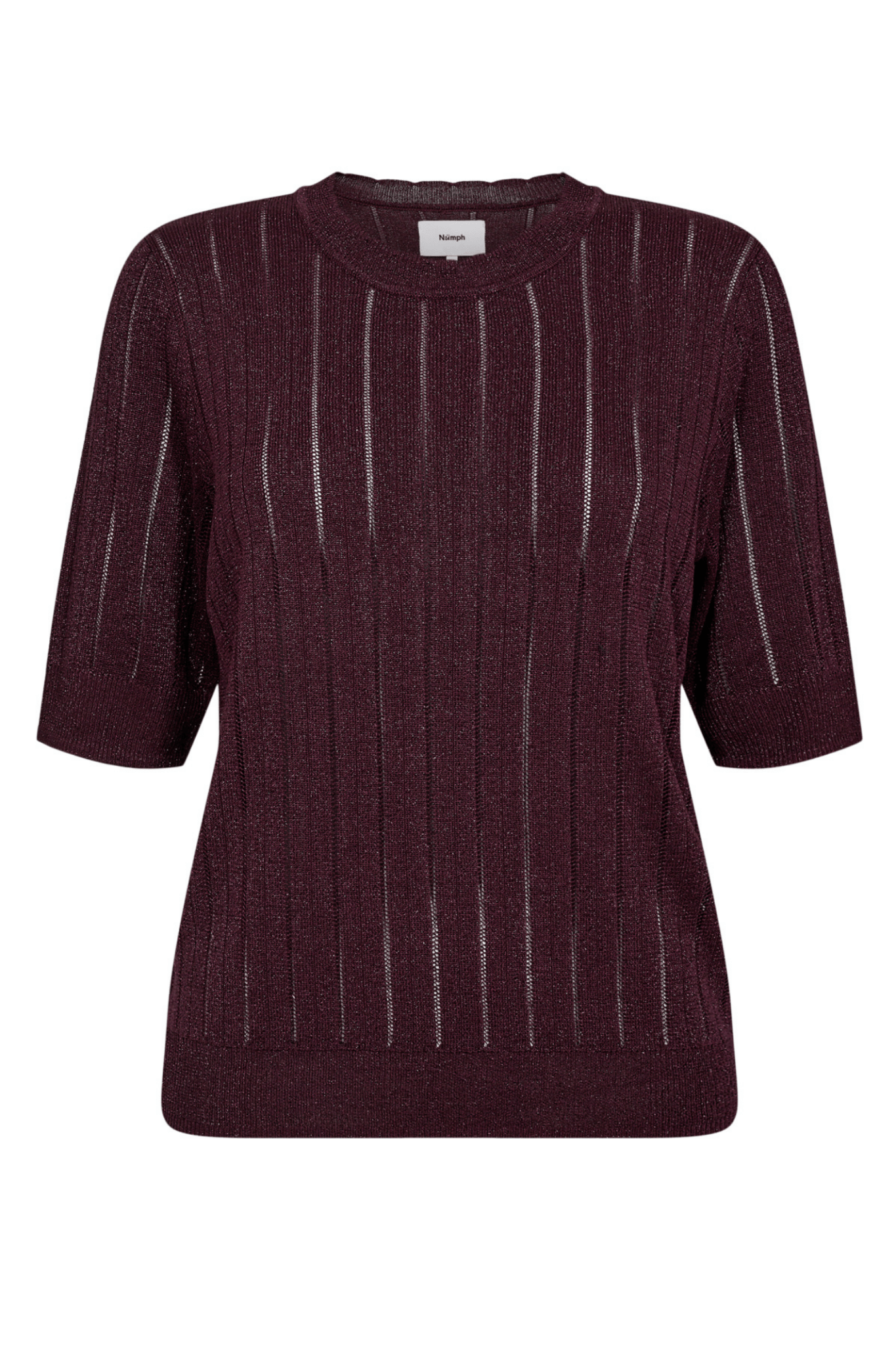 Nümph Numisja SS Pullover Winetasting shimmer knit top – Dotique

