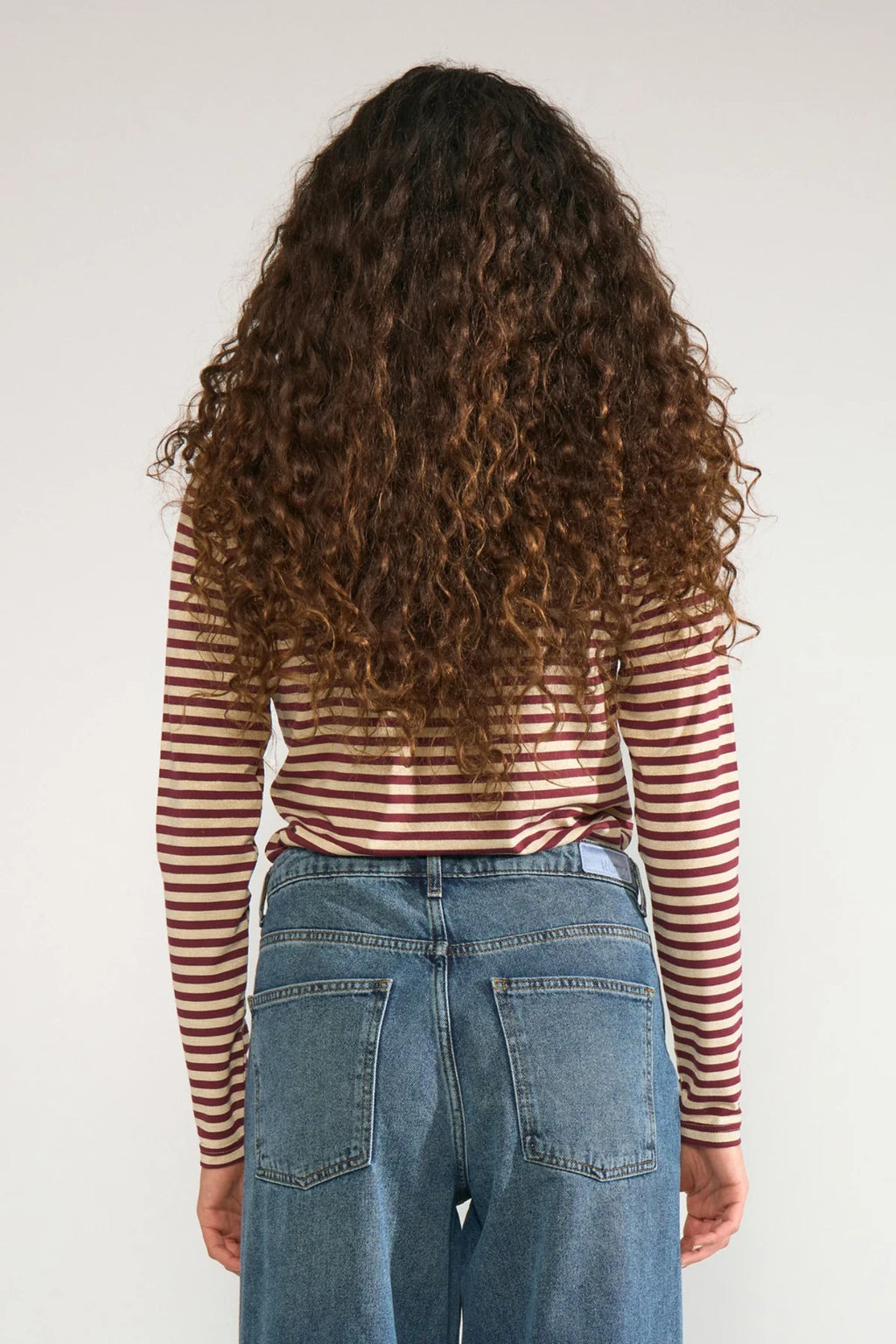 Numph 706623 Nurixie Blouse Fig Stripe Knit Top
