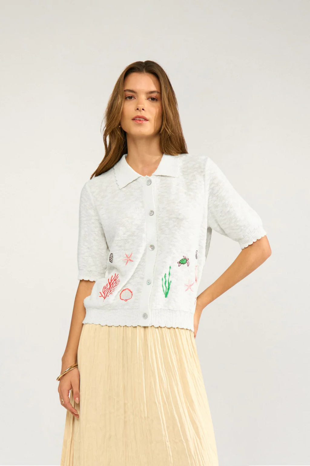 Numph 706782 Nuseanna Embroidered Cotton Cardigan