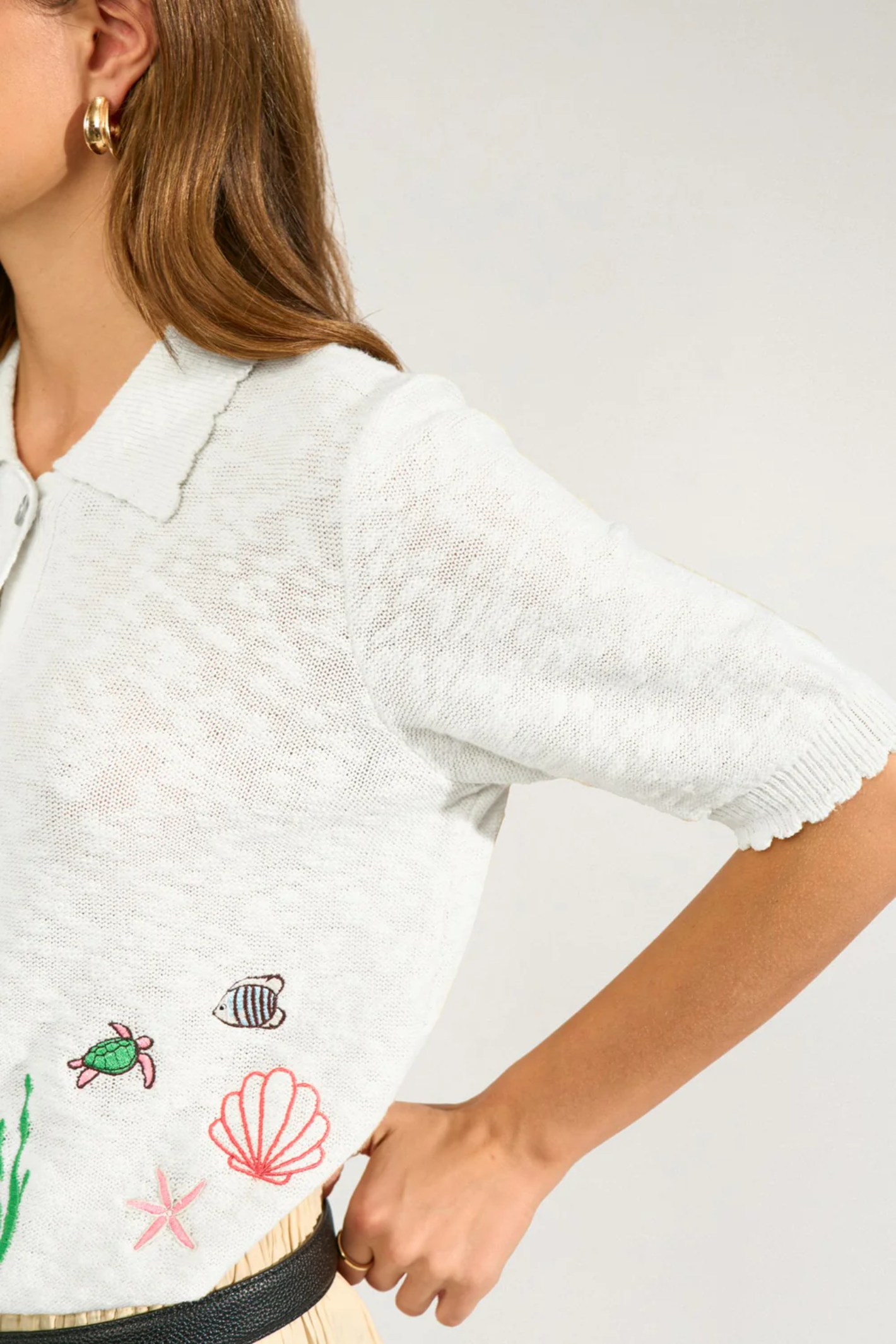 Numph 706782 Nuseanna Embroidered Cotton Cardigan