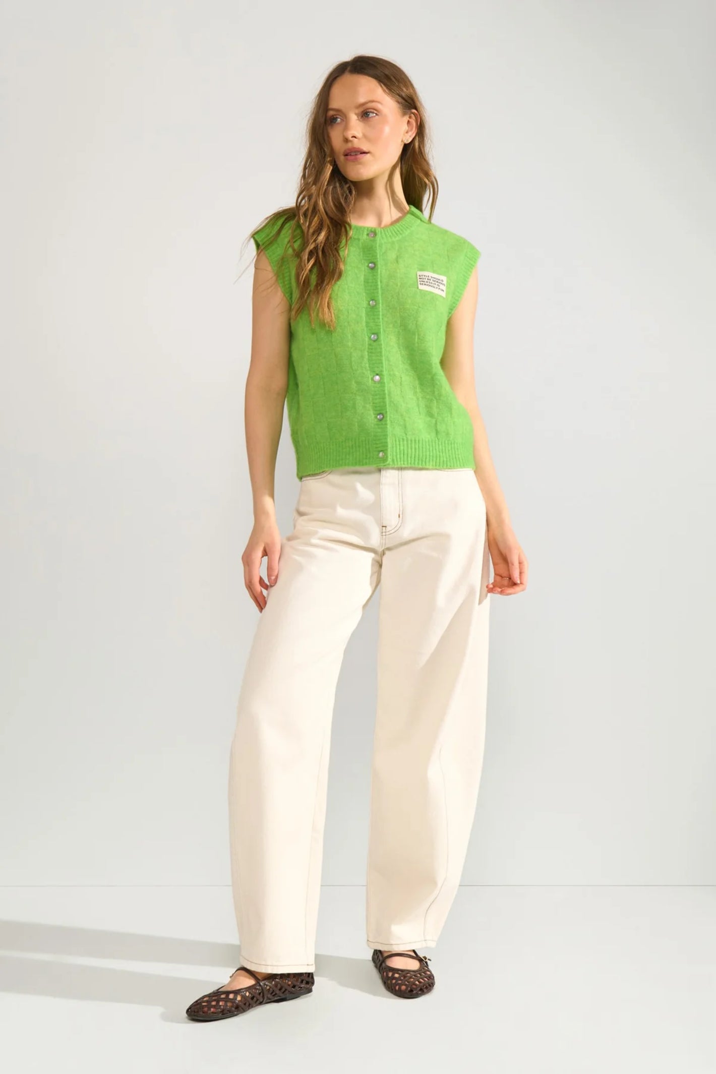 Numph 706928 NURIETTE CHECK VEST – Jasmine Green | Dotique – Dotique