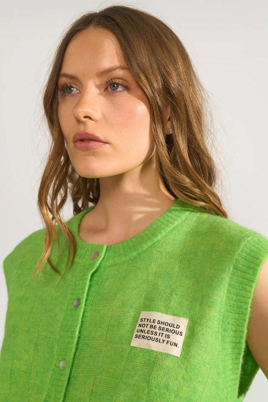 Numph 706928 NURIETTE CHECK VEST – Jasmine Green