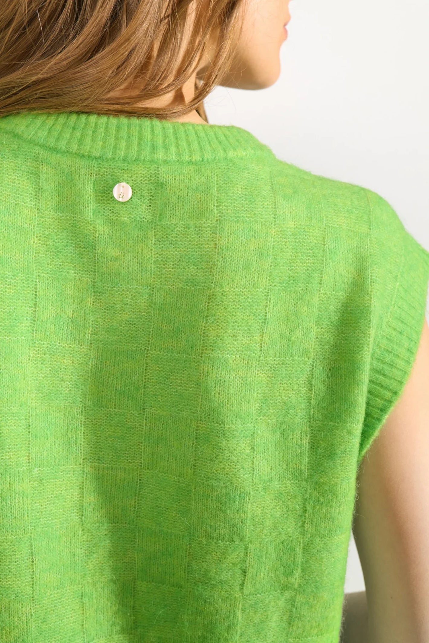 Numph 706928 NURIETTE CHECK VEST – Jasmine Green