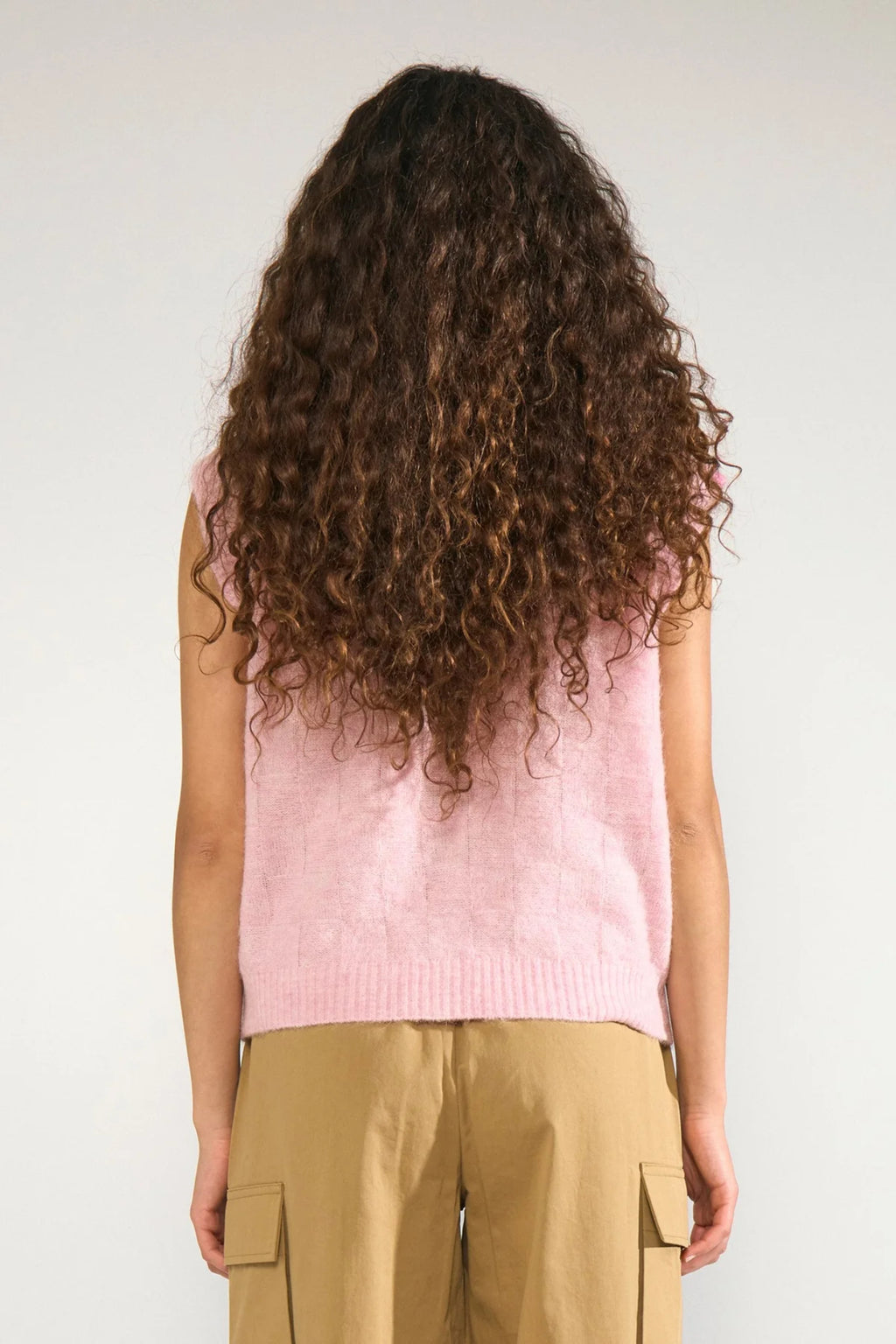 Numph 706928 NURIETTE CHECK VEST – Pink Lady