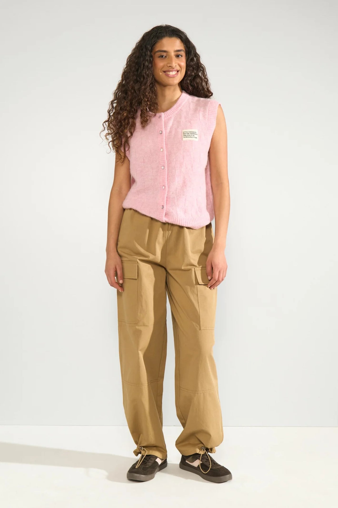 Numph 706928 NURIETTE CHECK VEST – Pink Lady