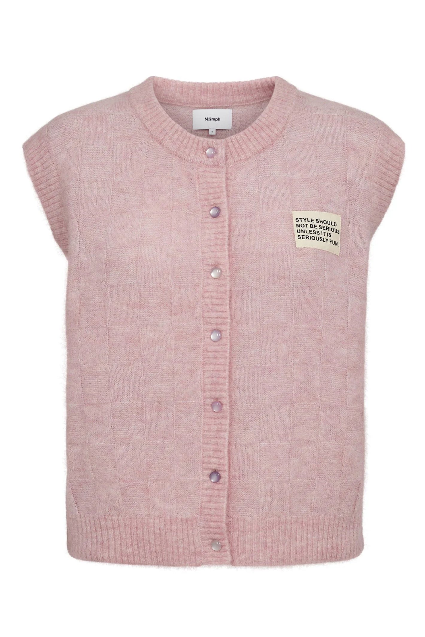 Numph 706928 NURIETTE CHECK VEST – Pink Lady