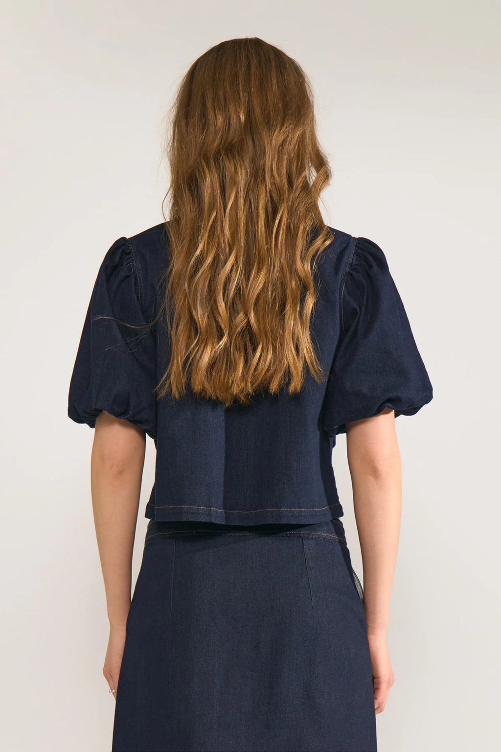 Numph 707020 NUALETTA SS Shirt – Dark Blue Denim