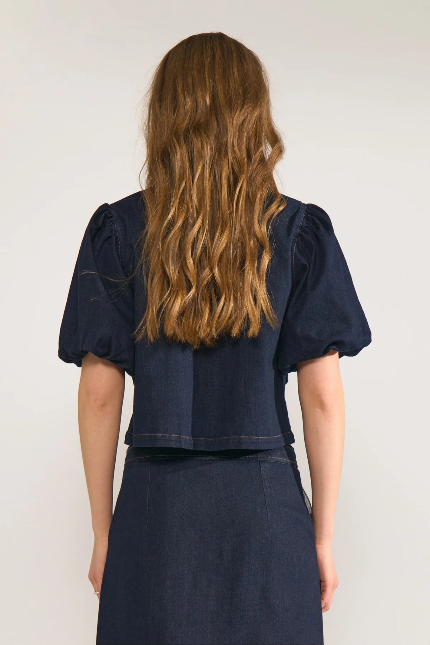 Numph 707020 NUALETTA SS Shirt – Dark Blue Denim