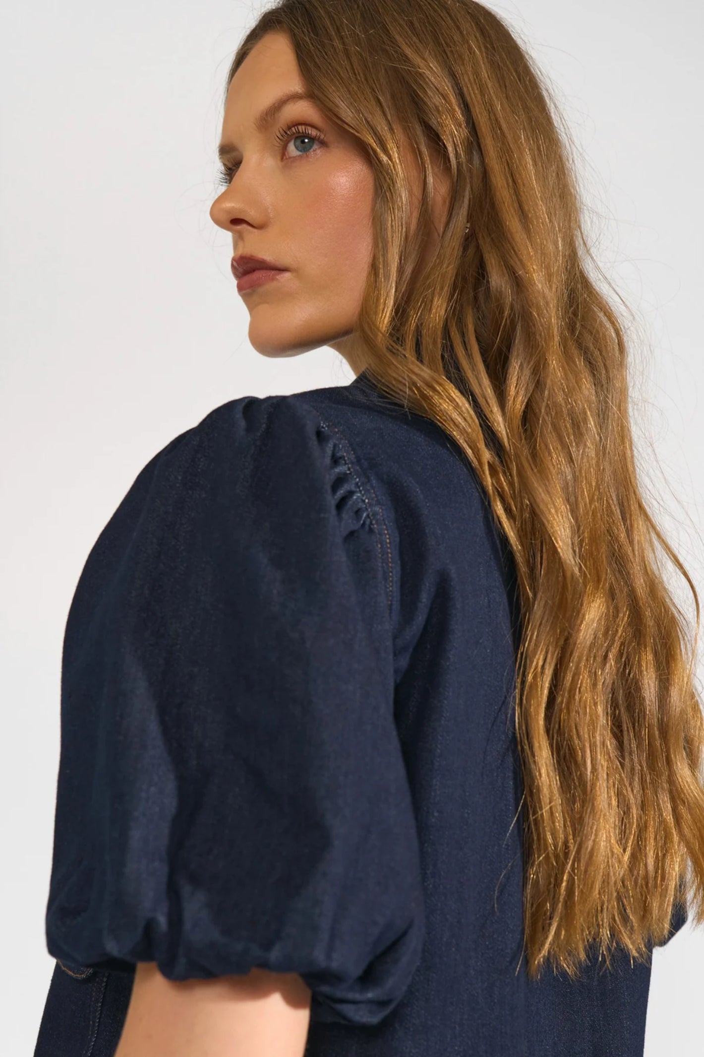 Numph 707020 NUALETTA SS Shirt – Dark Blue Denim