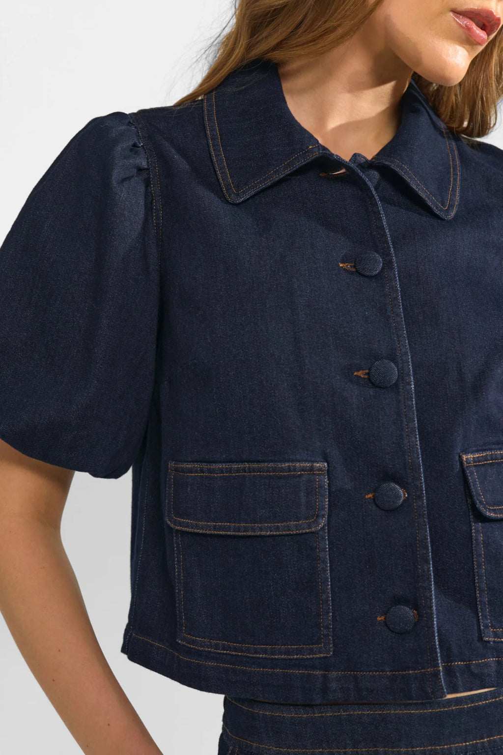 Numph 707020 NUALETTA SS Shirt – Dark Blue Denim