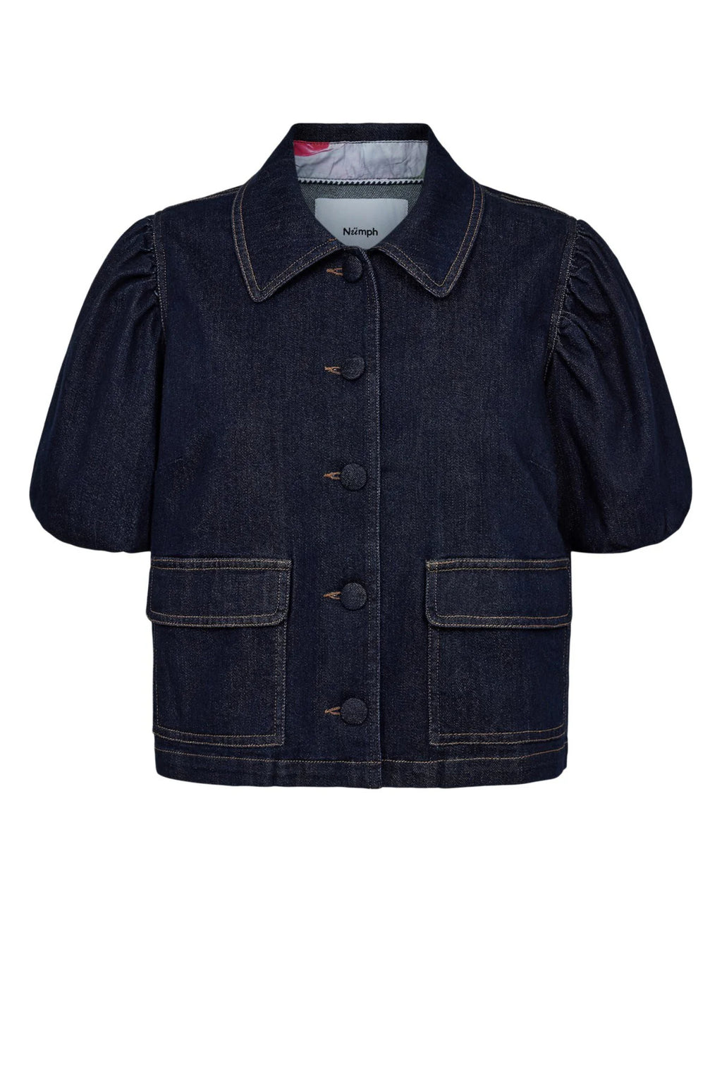 Numph 707020 NUALETTA SS Shirt – Dark Blue Denim