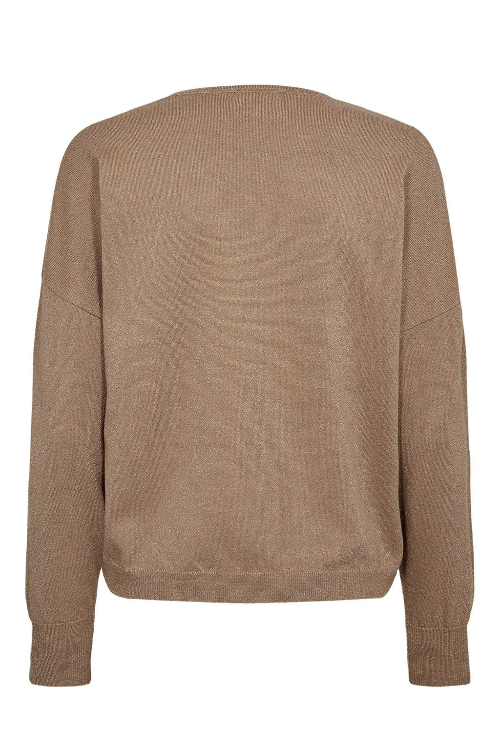 Numph 707060 NUDAYLETTA Lurex V-Neck Pullover – Silver Mink