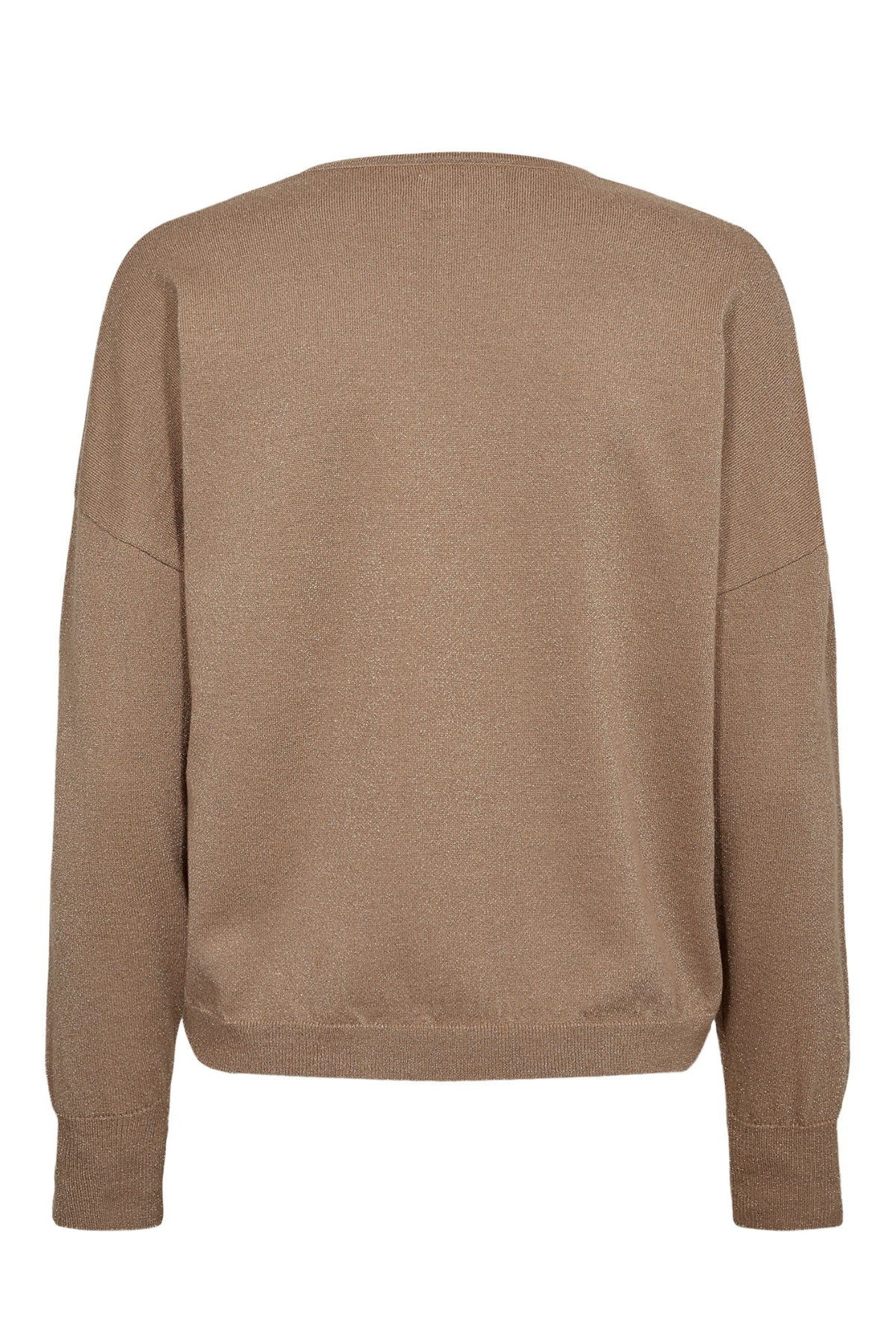 Numph 707060 NUDAYLETTA Lurex V-Neck Pullover – Silver Mink