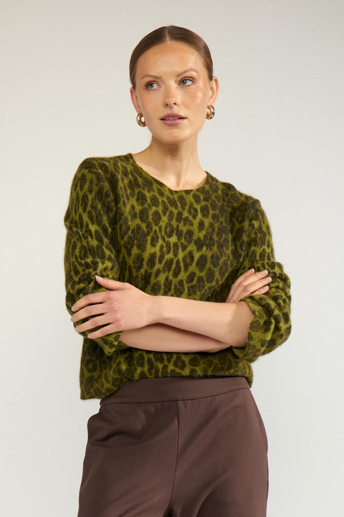 Numph 707215 Nuriette Leo Jumper Calla Green