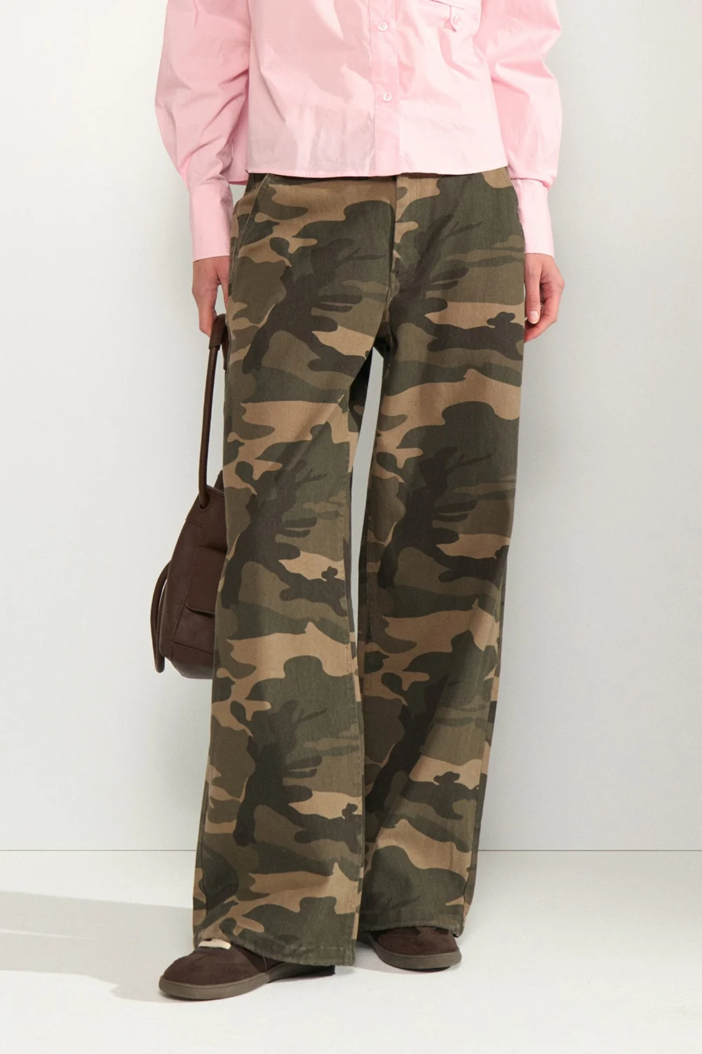 Nümph NUCAMERON MR Baggy Jeans in Forest Night green cotton denim. Shop at Dotique.