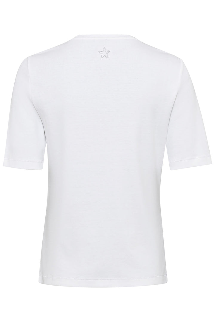 Olsen 11100177 Power White Round Neck T-Shirt - Dotique Chesterfield