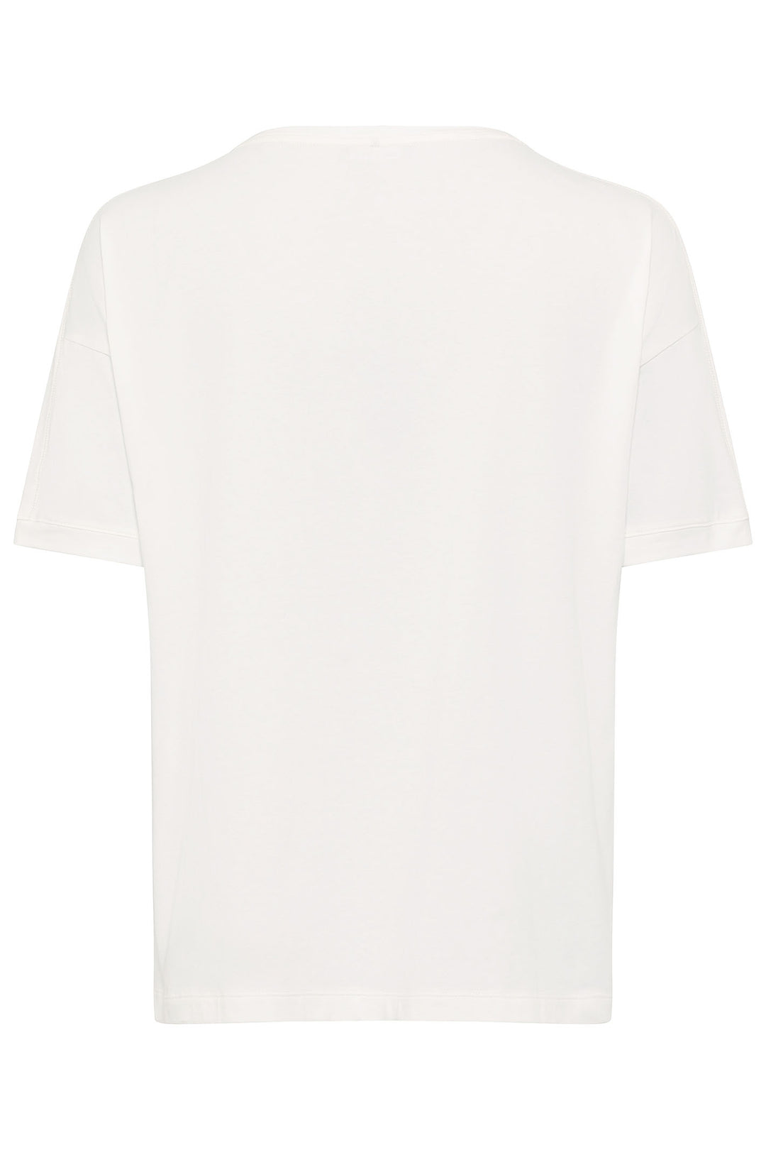 Olsen 11104751 Off White Sequin Motif Round Neck T-Shirt - Dotique Chesterfield