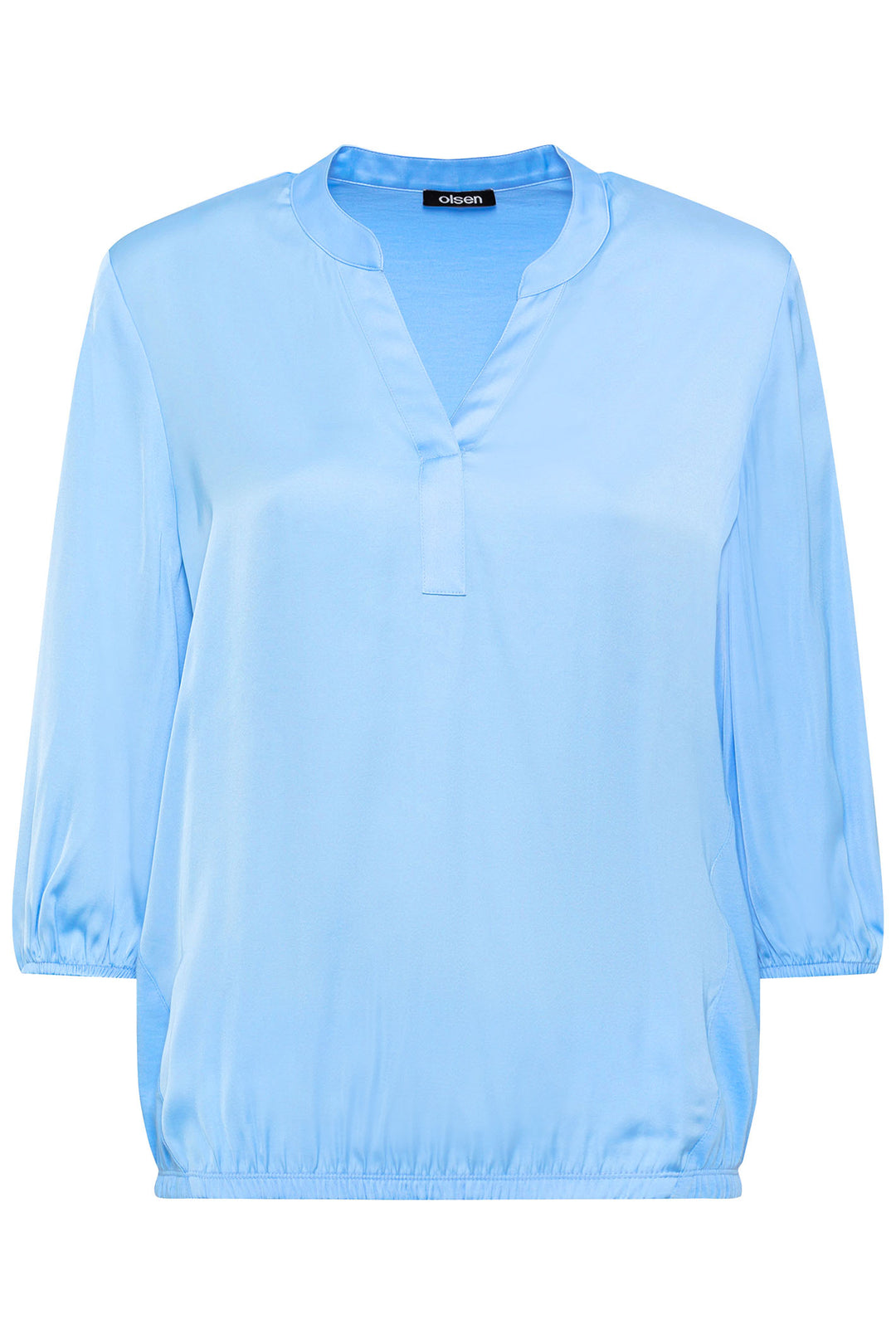 Olsen 12001866 Ciel Blue Three-Quarter Sleeve Top - Dotique