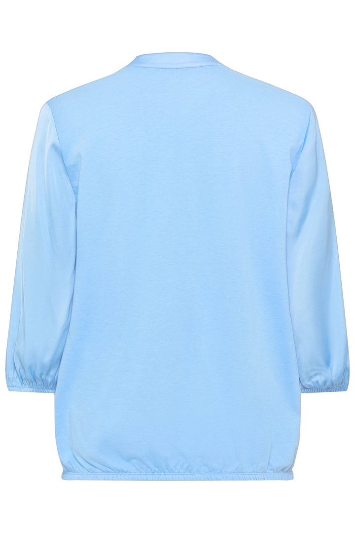 Olsen 12001866 Ciel Blue Three-Quarter Sleeve Top - Dotique