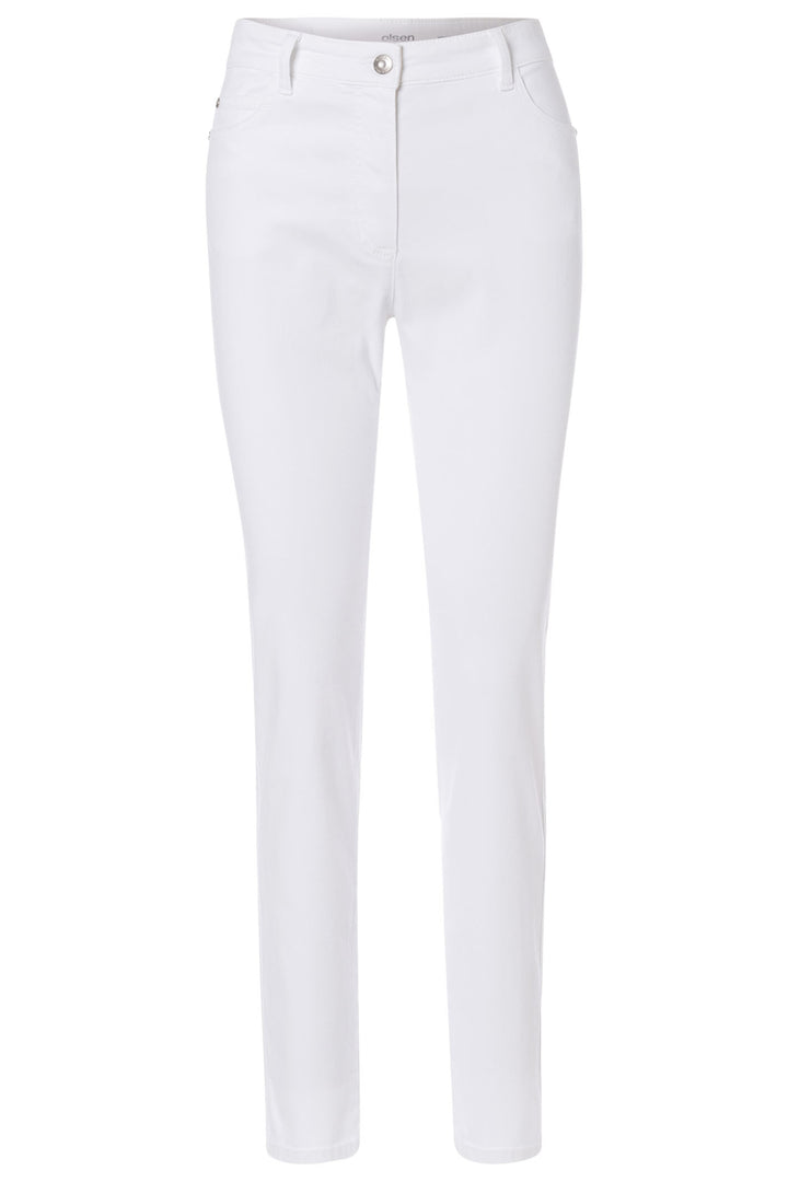 Olsen 14000620 Off White Five Pocket Casual Trousers - Dotique