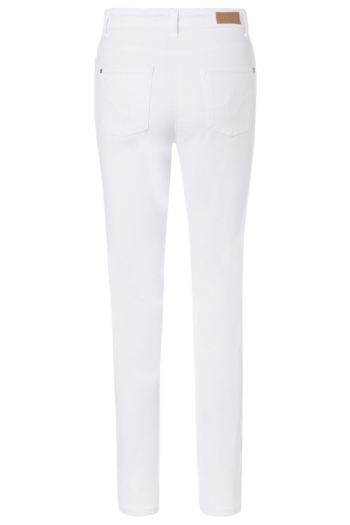 Olsen 14000620 Off White Five Pocket Casual Trousers - Dotique
