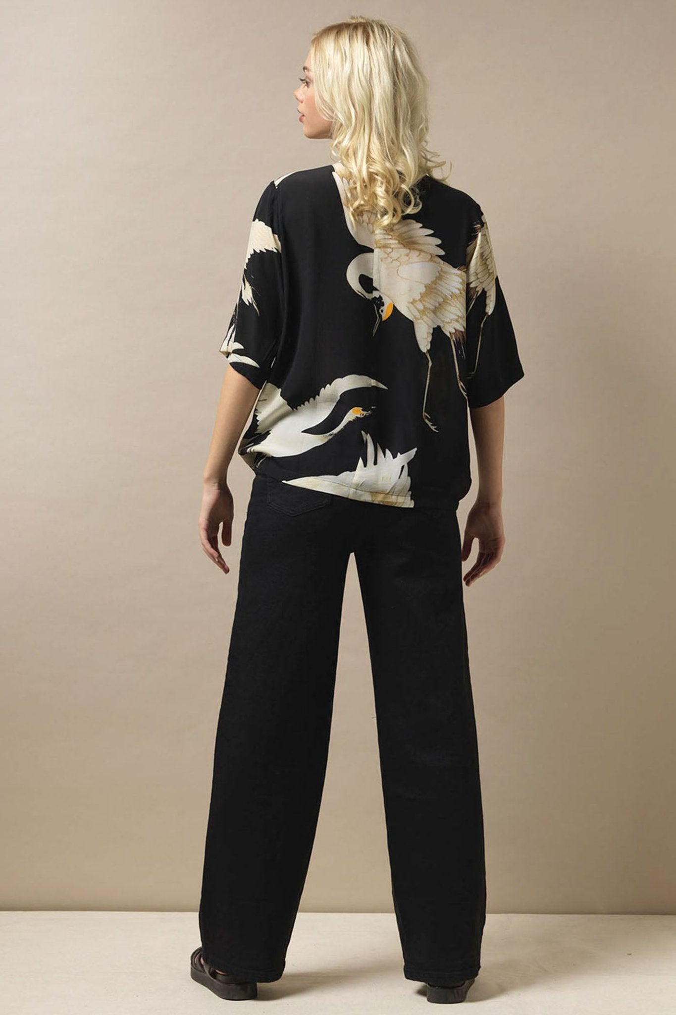 One Hundred Star TPRSTOBLKN Stork Black Rachel Top - Dotique Chesterfield